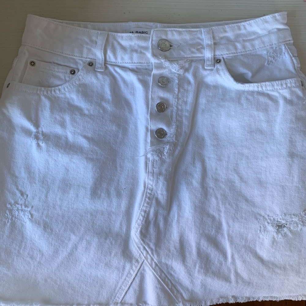 white jean skirt
